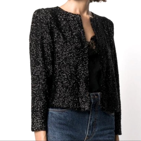 Vintage Riviera International Sequins Jacket Black Sequins Vintage Size 40 1960s - Picture 1 of 10